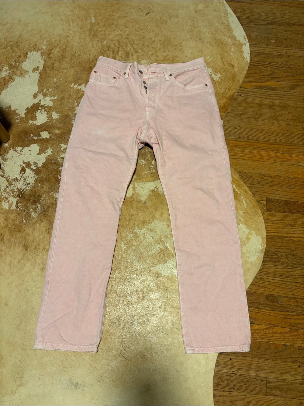 Levi's Women's Straight-Leg Jeans in Soft Pink